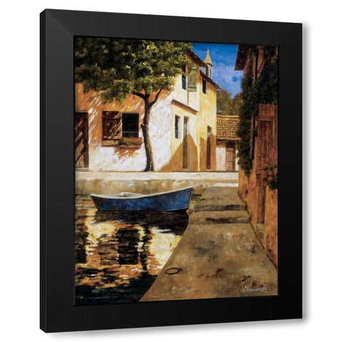 A Touch of Blue Black Modern Wood Framed Art Print by Archambault, Gilles