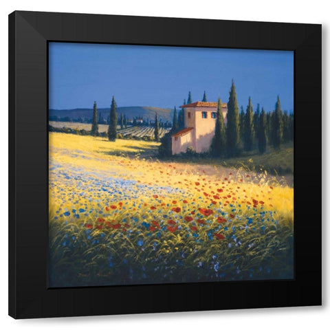 Summer Villa Black Modern Wood Framed Art Print by Short, David