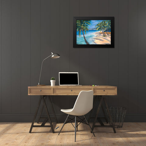 Sugar Beach Black Modern Wood Framed Art Print by Ridenour, Dana