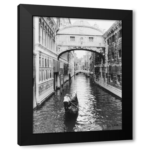 Venice Canal Black Modern Wood Framed Art Print with Double Matting by Schick, Cyndi