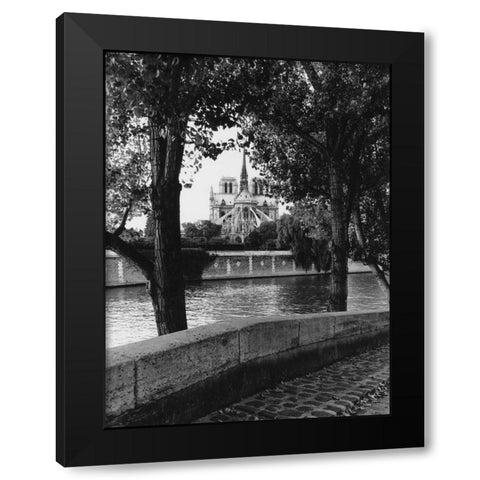 Notre Dame Black Modern Wood Framed Art Print by Davidson, Clay
