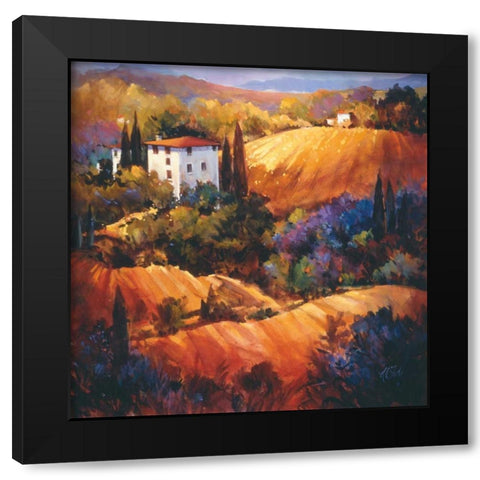 Evening Glow Tuscany Black Modern Wood Framed Art Print by OToole, Nancy
