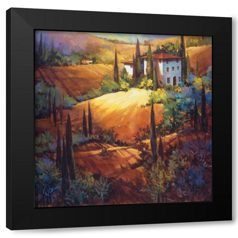 Morning Light Tuscany Black Modern Wood Framed Art Print by OToole, Nancy
