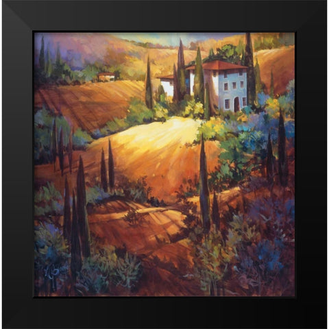 Morning Light Tuscany Black Modern Wood Framed Art Print by OToole, Nancy