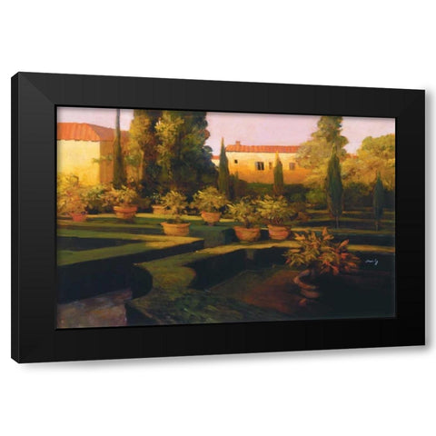 Verona Garden Black Modern Wood Framed Art Print by Craig, Philip