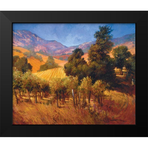 Southern Vineyard Hillside Black Modern Wood Framed Art Print by Craig, Philip