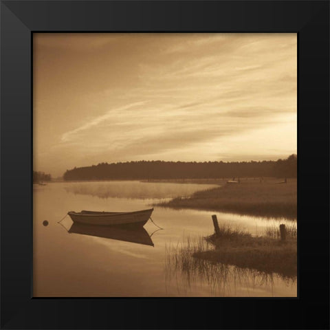 Misty Morning Black Modern Wood Framed Art Print by Sleeper, Mike