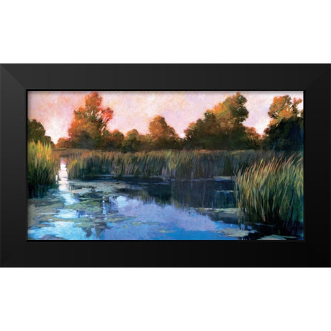 The Lily Pond Black Modern Wood Framed Art Print by Craig, Philip