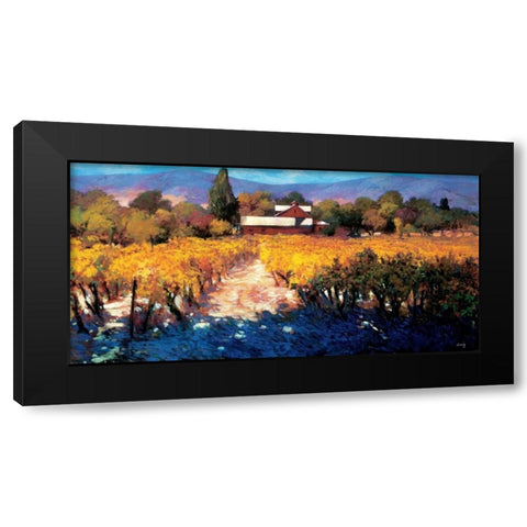 Vineyard Afternoon Black Modern Wood Framed Art Print with Double Matting by Craig, Philip