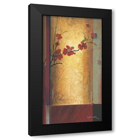 Blossom Tapestry II Black Modern Wood Framed Art Print by Li-Leger, Don