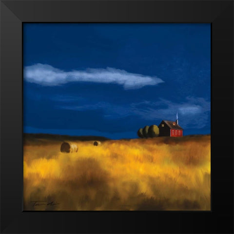 My House Black Modern Wood Framed Art Print by Venter, Tandi