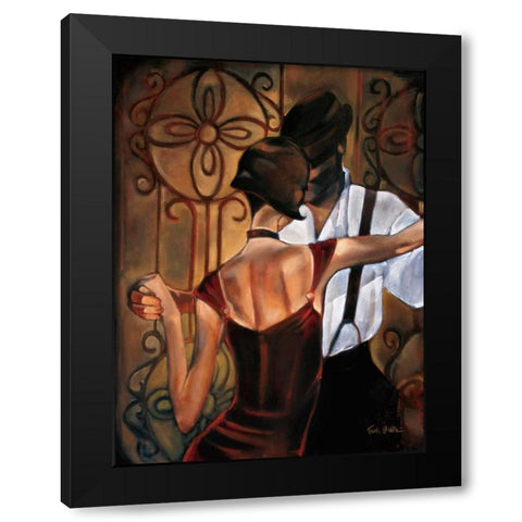 Evening Tango Black Modern Wood Framed Art Print with Double Matting by Biddle, Trish