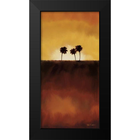 Sunset Palm I Black Modern Wood Framed Art Print by Venter, Tandi