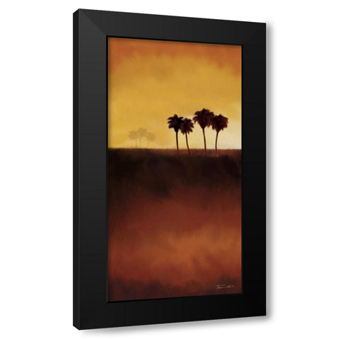 Sunset Palm II Black Modern Wood Framed Art Print by Venter, Tandi