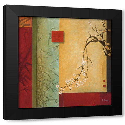 Spring Chorus Black Modern Wood Framed Art Print with Double Matting by Li-Leger, Don