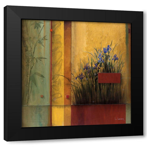 Terrazzo Garden Black Modern Wood Framed Art Print with Double Matting by Li-Leger, Don