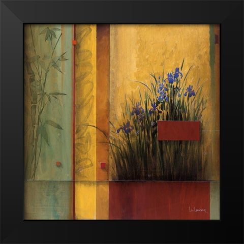 Terrazzo Garden Black Modern Wood Framed Art Print by Li-Leger, Don