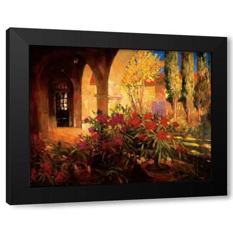 Twilight Courtyard Black Modern Wood Framed Art Print by Craig, Philip