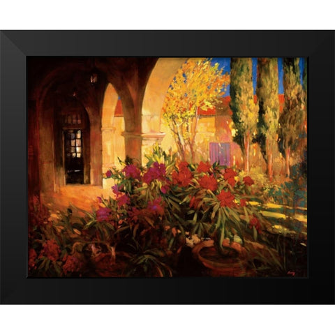 Twilight Courtyard Black Modern Wood Framed Art Print by Craig, Philip