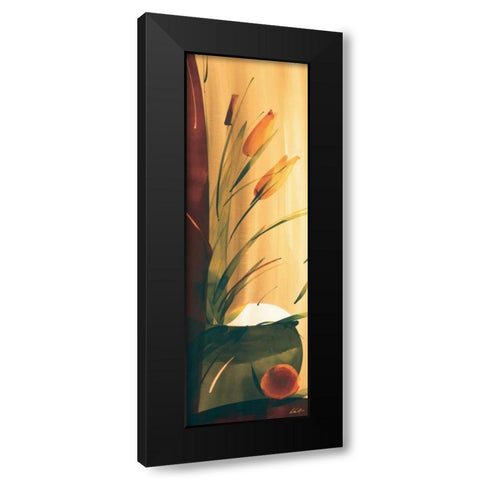 Slender Florals II Black Modern Wood Framed Art Print by Abellan, Lola