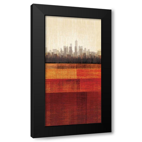 Metropolitan Jewel-Box - Ruby Black Modern Wood Framed Art Print with Double Matting by Amori
