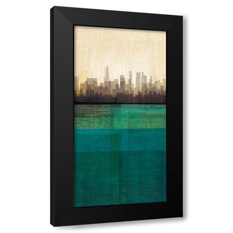 Metropolitan Jewel-Box - Emerald Black Modern Wood Framed Art Print with Double Matting by Amori