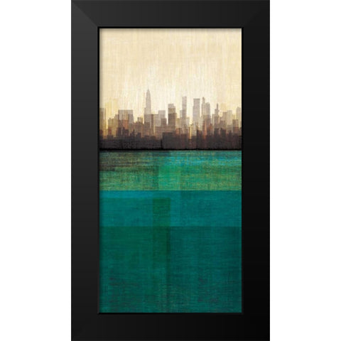 Metropolitan Jewel-Box - Emerald Black Modern Wood Framed Art Print by Amori