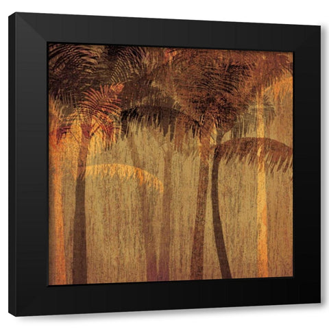 Sunset Palms I Black Modern Wood Framed Art Print by Amori