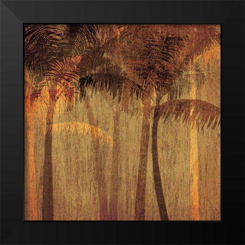 Sunset Palms I Black Modern Wood Framed Art Print by Amori