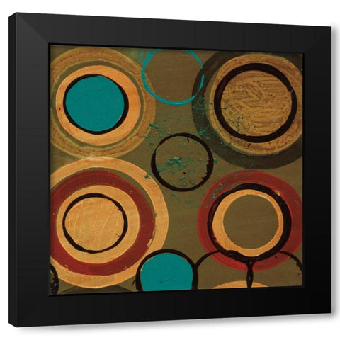 Circle Designs I Black Modern Wood Framed Art Print by Bernsen, Leslie