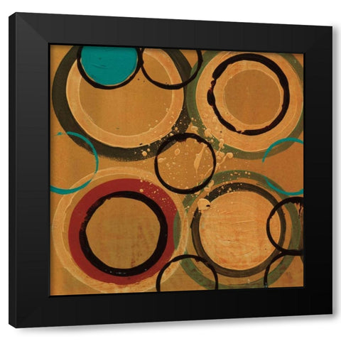 Circle Designs II Black Modern Wood Framed Art Print by Bernsen, Leslie