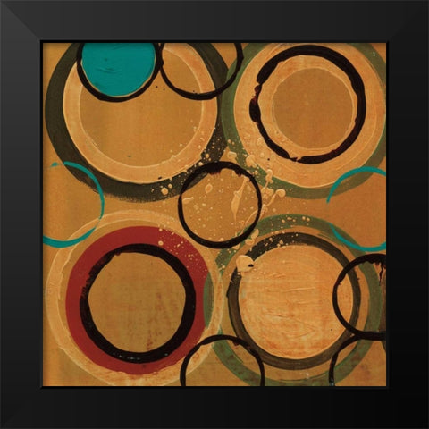 Circle Designs II Black Modern Wood Framed Art Print by Bernsen, Leslie