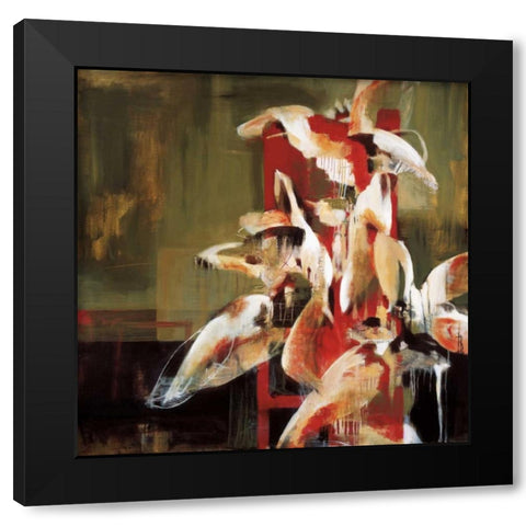 Tower of Flowers Black Modern Wood Framed Art Print by Burris , Terri