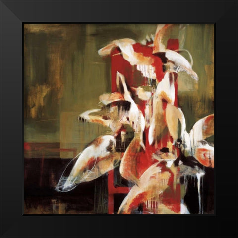 Tower of Flowers Black Modern Wood Framed Art Print by Burris , Terri