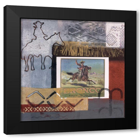 Bronco Black Modern Wood Framed Art Print with Double Matting by Bernsen/Tunick