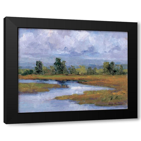Rivages Series II Black Modern Wood Framed Art Print with Double Matting by Curt, Brigitte