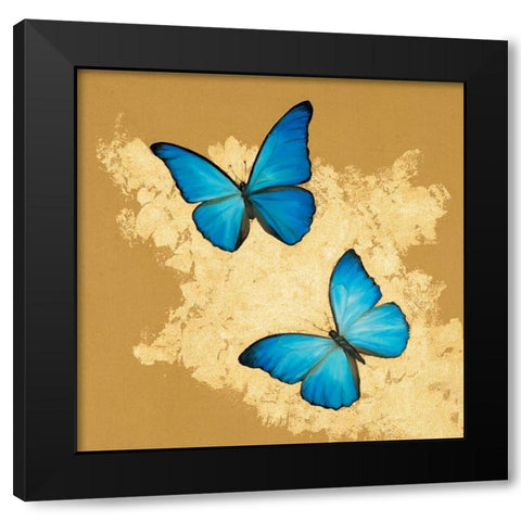 Cerulean Butterfly I Black Modern Wood Framed Art Print with Double Matting by Charlotte, Joanna