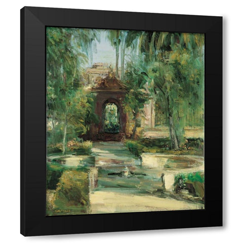 Fuentes y Jardines Black Modern Wood Framed Art Print by Castrillo, Jose Luis