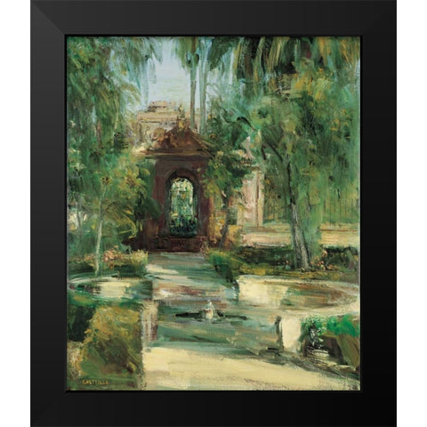 Fuentes y Jardines Black Modern Wood Framed Art Print by Castrillo, Jose Luis