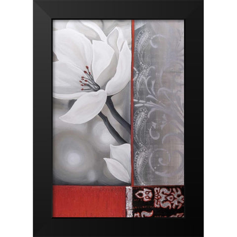 Bohemia Flora White Black Modern Wood Framed Art Print by Copley , Jasmin Zara