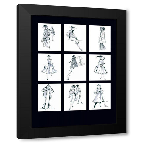 Fashion Through the Decades Black Modern Wood Framed Art Print by Shafer Edwards, Mona