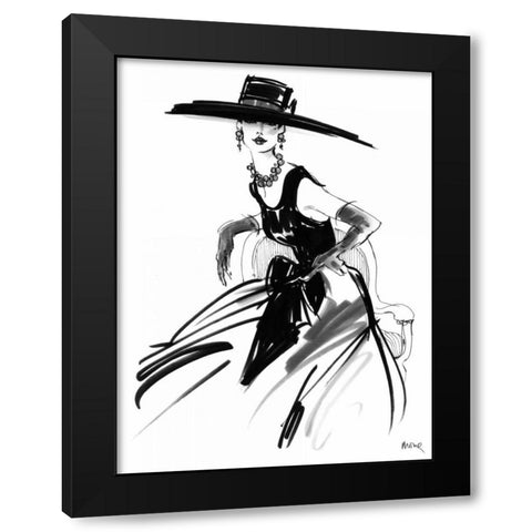 Anabel Black Modern Wood Framed Art Print with Double Matting by Shafer-Edwards, Mona