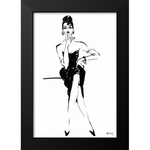 Fleur Black Modern Wood Framed Art Print by Shafer-Edwards, Mona