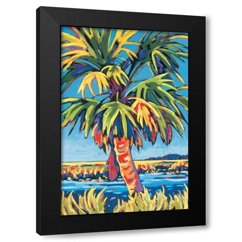Pine Island Palm Black Modern Wood Framed Art Print with Double Matting by Evans, Sally