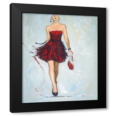 Saturday Night Black Modern Wood Framed Art Print by Fournier, Joyce