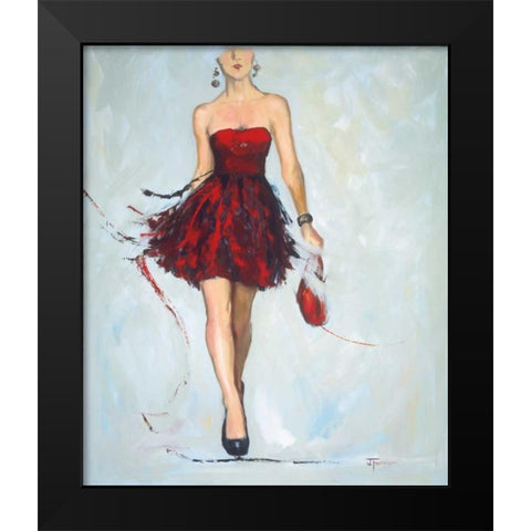 Saturday Night Black Modern Wood Framed Art Print by Fournier, Joyce