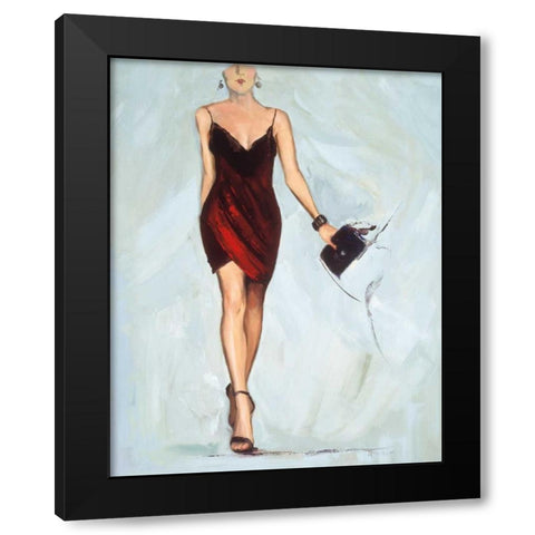 Strike The pose Black Modern Wood Framed Art Print with Double Matting by Fournier, Joyce