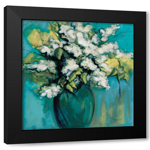 White Lilac Waltz Black Modern Wood Framed Art Print with Double Matting by Fournier, Joyce