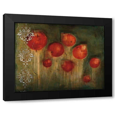 Rose Garden Black Modern Wood Framed Art Print by Flynn, Jenn