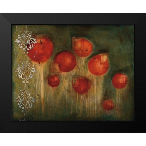 Rose Garden Black Modern Wood Framed Art Print by Flynn, Jenn